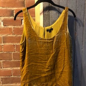 Mustard yellow velvet top from jcrew